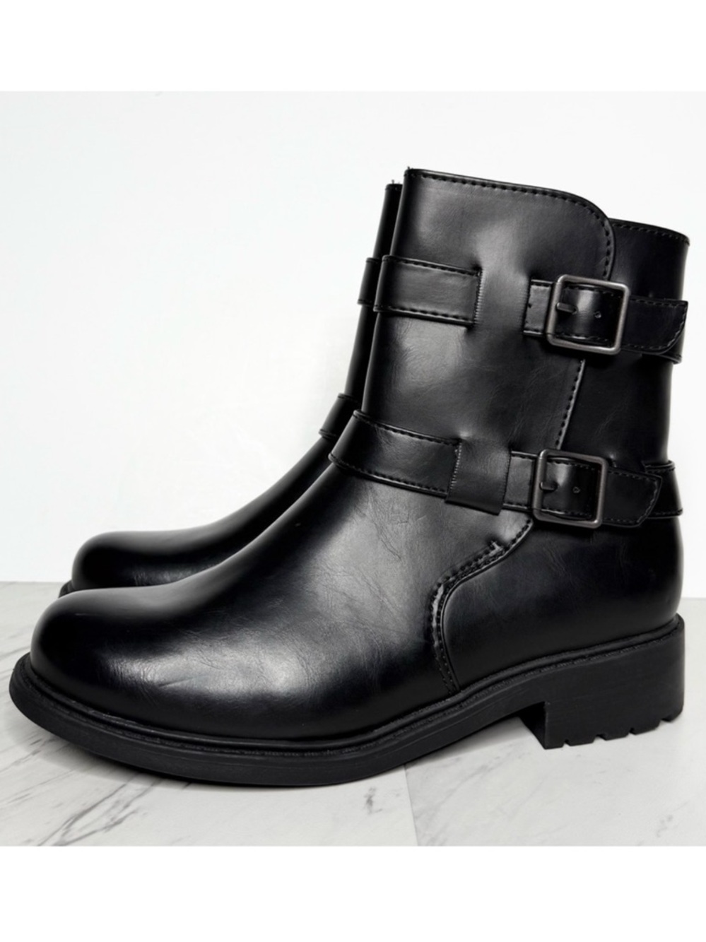 BOC Black Buckle Moto Boot 7 1/2 M